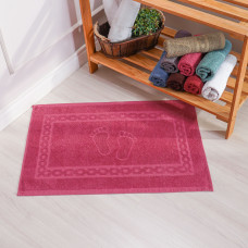 Toalha de Piso Luxo 450gr/M² Jacquard 68cm x 45cm Alto e Baixo Relevo 100% Algodão Rosa Beach - Bene Casa